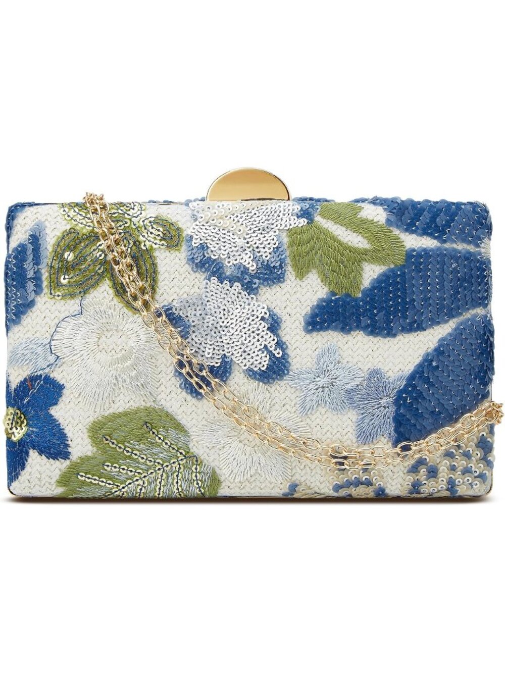 〽️Women's Blue Clutch Evening Embroidered Beaded Sequin Floral Crossbody Bags